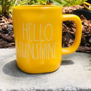 Vibrant Matte Yellow Rae Dunn HELLO SUNSHINE Mug